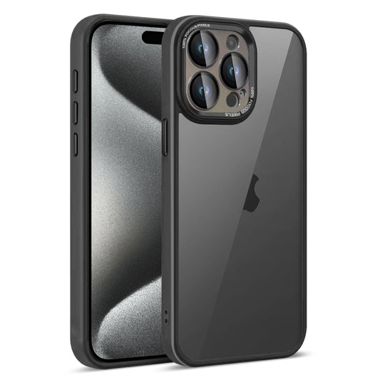 For iPhone 15 Pro Max Colorful Armor Lens Film Translucent Phone Case(Black) - iPhone 15 Pro Max Cases by buy2fix | Online Shopping UK | buy2fix