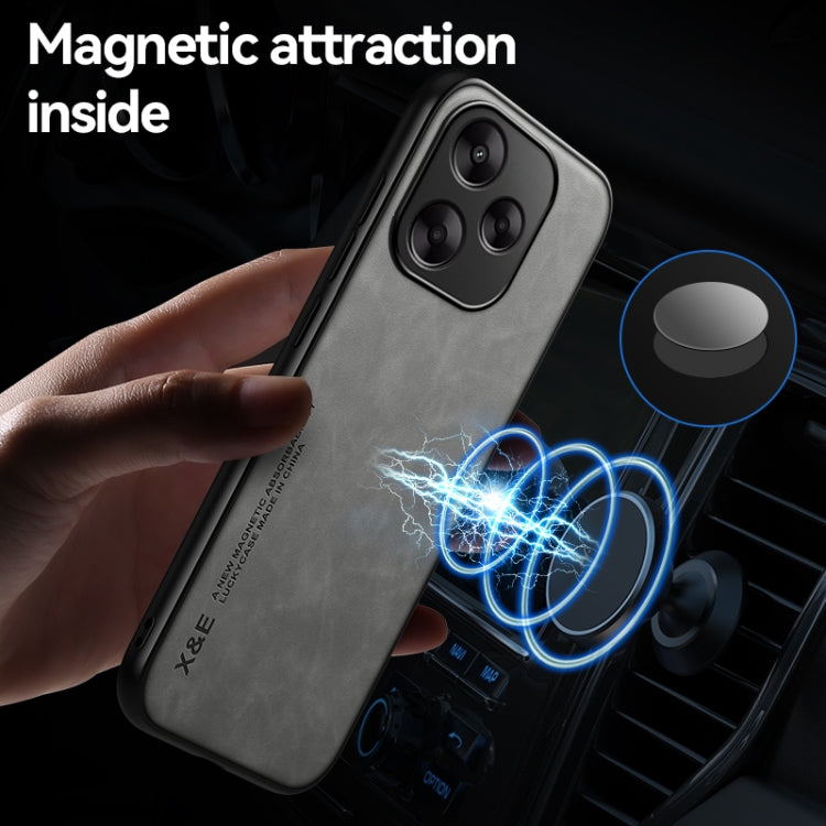 For Redmi K70 Ultra Skin Feel Magnetic Leather Back Phone Case(Dark Grey) - Xiaomi Cases by buy2fix | Online Shopping UK | buy2fix