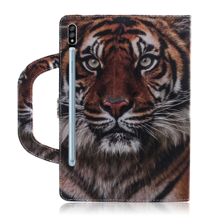 For Samsung Galaxy Tab S7 T870 (2020) 3D Colored Drawing Horizontal Flip Leather Case with Holder & Card Slot & Wallet & Handle(Siberian Tiger) - Other Galaxy Tab PC by buy2fix | Online Shopping UK | buy2fix