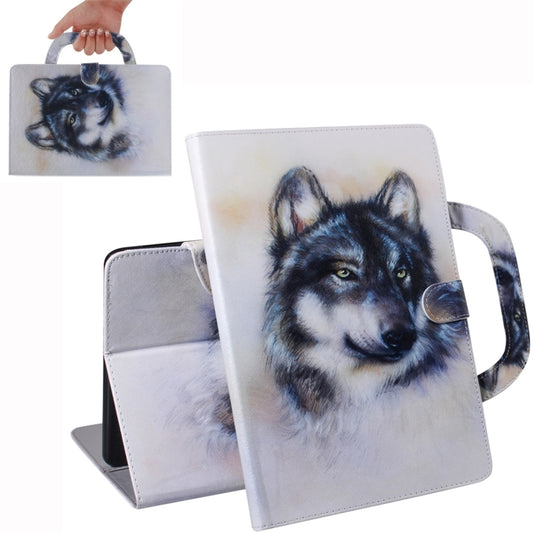 For Samsung Galaxy Tab S7 T870 (2020) 3D Colored Drawing Horizontal Flip Leather Case with Holder & Card Slot & Wallet & Handle(White Wolf) - Other Galaxy Tab PC by buy2fix | Online Shopping UK | buy2fix