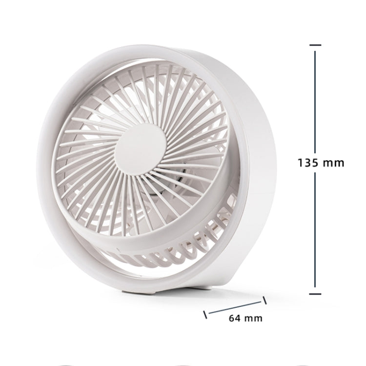 N601 180 Degree Rotating Type-C Desktop Fan with LED Ambience Light(Blue) - Electric Fans by buy2fix | Online Shopping UK | buy2fix