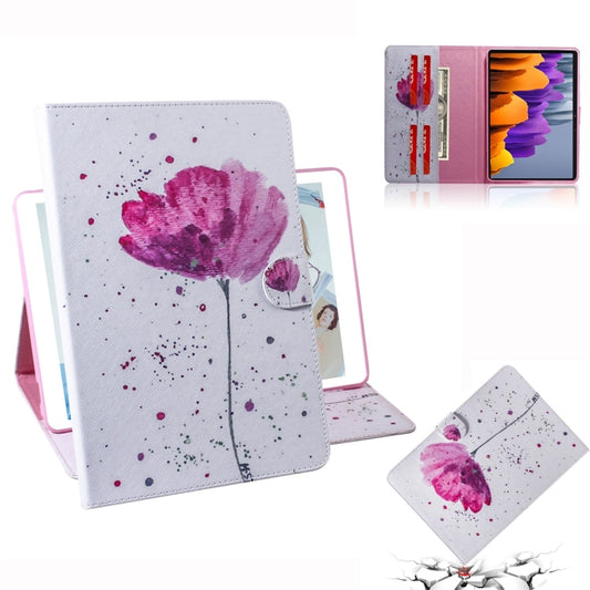 For Samsung Galaxy Tab S7 T870 (2020) 3D Colored Drawing Horizontal Flip Leather Case with Holder & Card Slot & Wallet(Purple Orchid) - Other Galaxy Tab PC by buy2fix | Online Shopping UK | buy2fix