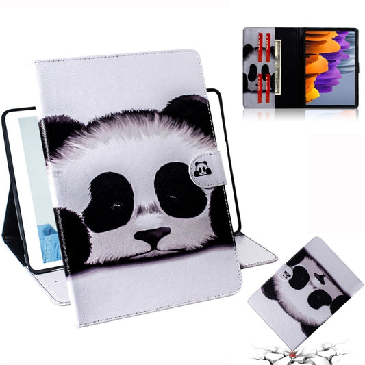 For Samsung Galaxy Tab S7 T870 (2020) 3D Colored Drawing Horizontal Flip Leather Case with Holder & Card Slot & Wallet(Panda) - Other Galaxy Tab PC by buy2fix | Online Shopping UK | buy2fix