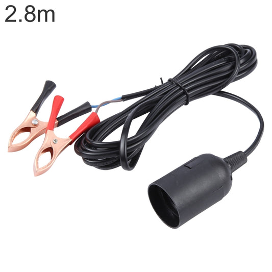 E27 Car Battery Charging Crocodile Clip to Headlight Connection Cable, Cable Length:2.8m - Booster Cable & Clip by buy2fix | Online Shopping UK | buy2fix