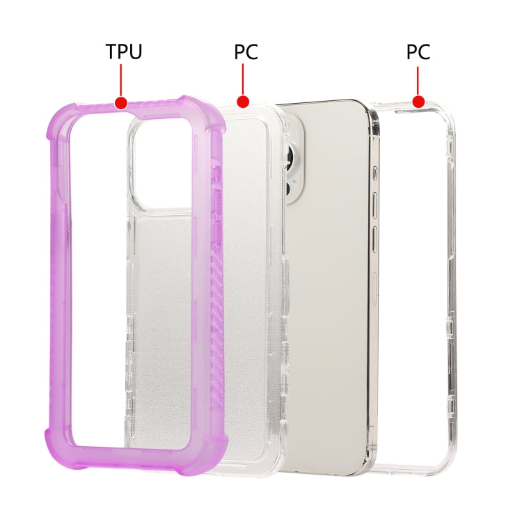 For iPhone 16 Pro Max Transparent Matte TPU Hybrid PC 3-in-1 Phone Case(Blue) - iPhone 16 Pro Max Cases by buy2fix | Online Shopping UK | buy2fix