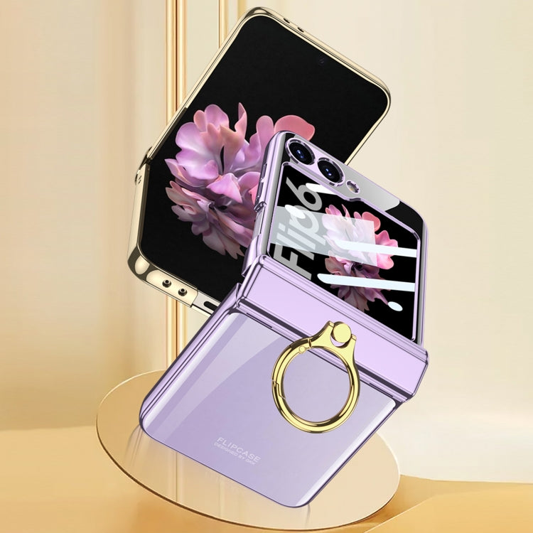 For Samsung Galaxy Z Flip6 GKK Integrated  Magnetic Folding Phantom Rotary Phone Case with Ring Holder(Purple) - Galaxy Z Flip6 5G Cases by GKK | Online Shopping UK | buy2fix