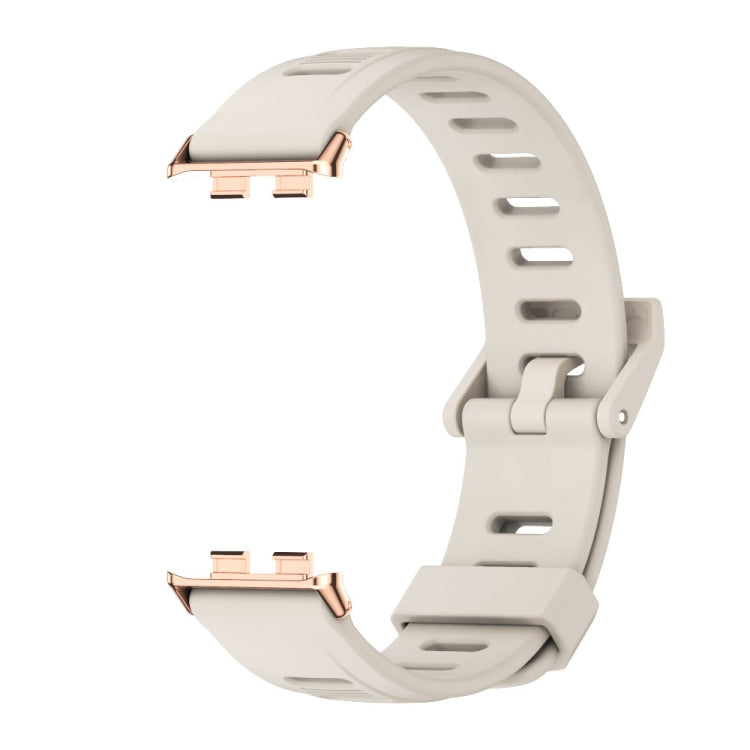 For Honor Band 9 MIJOBS Flat Hole Breathable TPU Watch Band(Gray Rose Gold) - Watch Bands by MIJOBS | Online Shopping UK | buy2fix