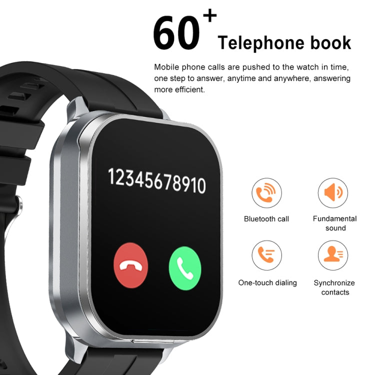 D8 Pro 2.01 inch 2 in 1 Bluetooth Earphone Steel Strap Smart Watch, Support NFC with Cover(Space Grey) - Smart Watches by buy2fix | Online Shopping UK | buy2fix