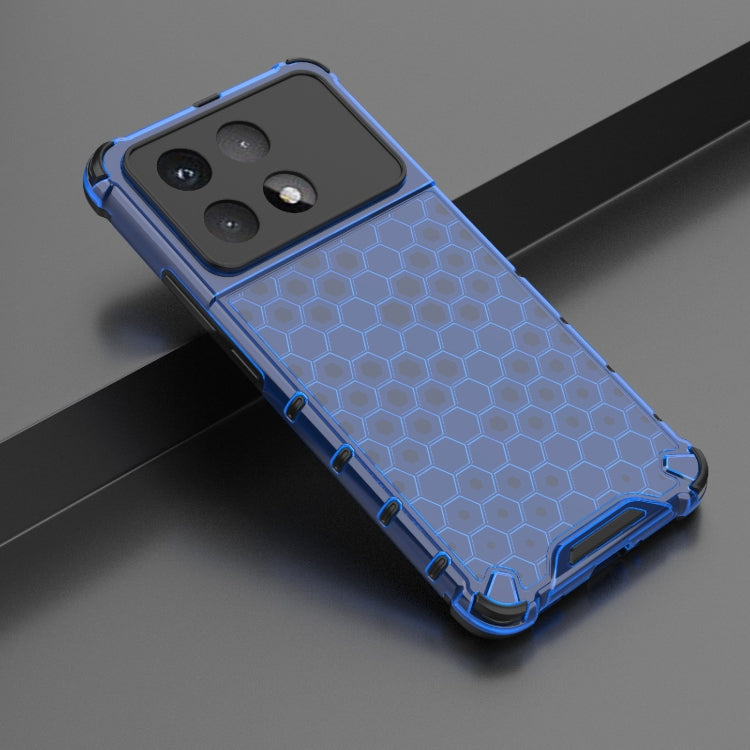 For Redmi K70 Ultra 5G Global Honeycomb Shockproof Phone Case(Blue) - Xiaomi Cases by buy2fix | Online Shopping UK | buy2fix