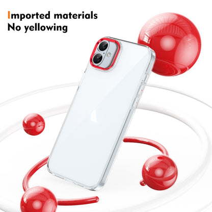 For iPhone 16 Ice Feel HD Transparent PC Full Coverage Phone Case(Red) - iPhone 16 Cases by buy2fix | Online Shopping UK | buy2fix