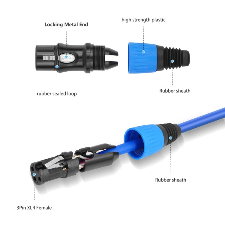 JC1015 XLR 3pin Male to Female Audio Cable, Length:10m(Black) - Microphone Audio Cable & Connector by buy2fix | Online Shopping UK | buy2fix