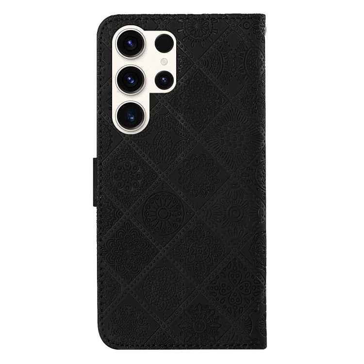 For Samsung Galaxy S25 Ultra 5G Ethnic Style Embossed Pattern Leather Phone Case(Black) - Galaxy S25 Ultra 5G Cases by buy2fix | Online Shopping UK | buy2fix