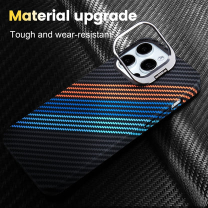 For iPhone 16 Carbon Fiber Lens Holder Phone Case(Black) - iPhone 16 Cases by buy2fix | Online Shopping UK | buy2fix