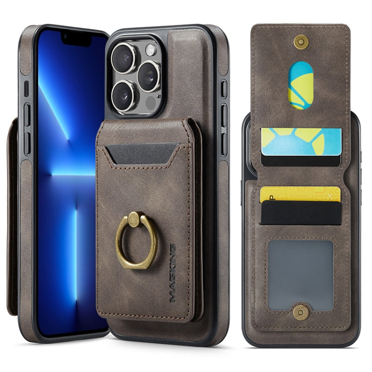 For iPhone 13 Pro DG.MING K1 MagSafe Detachable Wallet RFID Back Cover Phone Case(Coffee) - iPhone 13 Pro Cases by DG.MING | Online Shopping UK | buy2fix