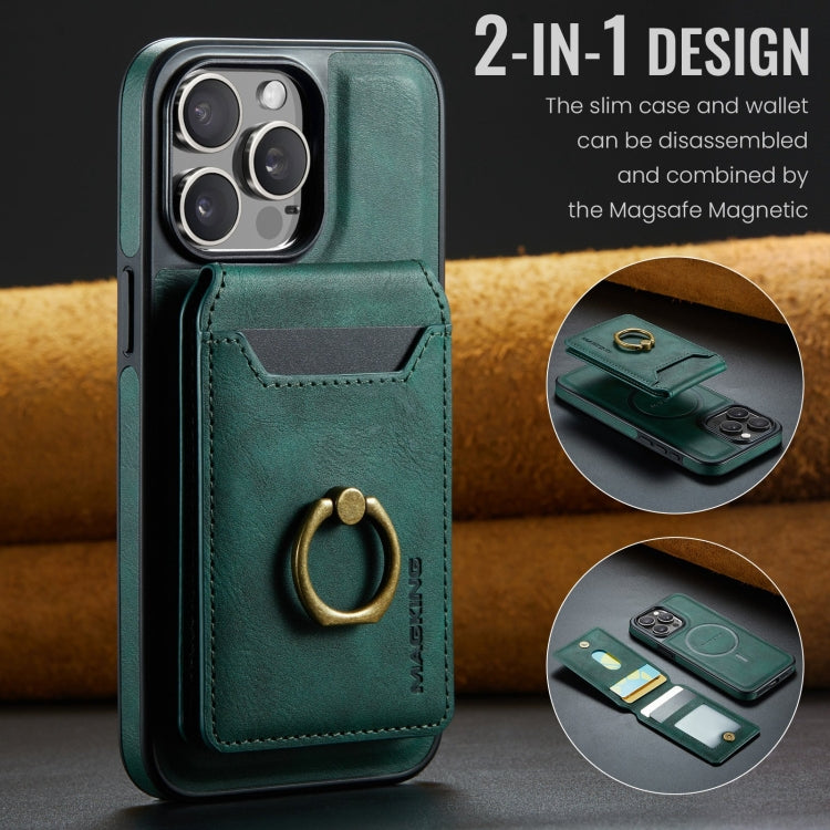 For iPhone 12 DG.MING K1 MagSafe Detachable Wallet RFID Back Cover Phone Case(Green) - iPhone 12 / 12 Pro Cases by DG.MING | Online Shopping UK | buy2fix