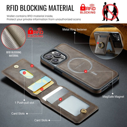 For iPhone 12 Pro Max DG.MING K1 MagSafe Detachable Wallet RFID Back Cover Phone Case(Coffee) - iPhone 12 Pro Max Cases by DG.MING | Online Shopping UK | buy2fix