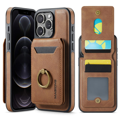 For iPhone 12 Pro Max DG.MING K1 MagSafe Detachable Wallet RFID Back Cover Phone Case(Brown) - iPhone 12 Pro Max Cases by DG.MING | Online Shopping UK | buy2fix