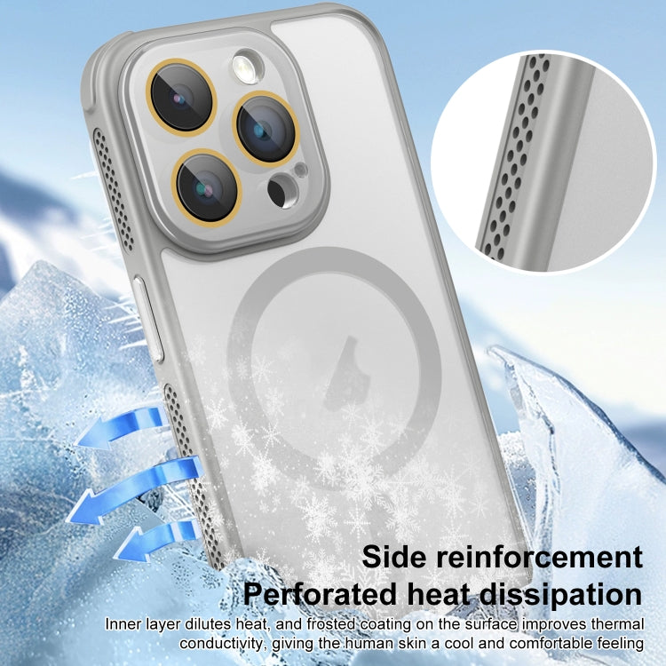 For iPhone 16 Pro Side Cooling Skin Feel Frosted MagSafe Magnetic Phone Case(Grey) - iPhone 16 Pro Cases by buy2fix | Online Shopping UK | buy2fix