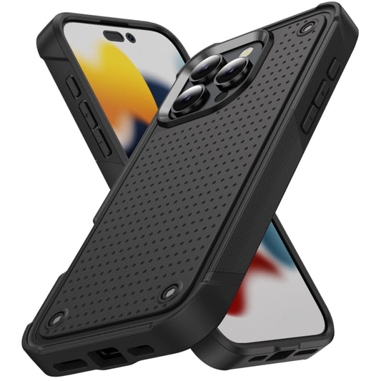 For iPhone 16 Pro Max PC + TPU Shockproof Protective Phone Case(Black+Black) - iPhone 16 Pro Max Cases by buy2fix | Online Shopping UK | buy2fix