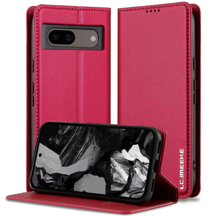 For Google Pixel 8 Pro LC.IMEEKE L1 Series Frosted Fine Texture PU Phone Case(Red) - Google Cases by LC.IMEEKE | Online Shopping UK | buy2fix