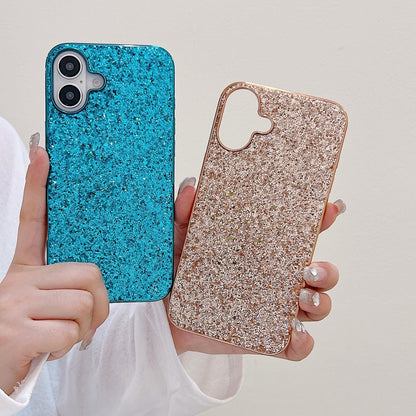 For iPhone 16 Glitter Powder Shockproof TPU Phone Case(Silver) - iPhone 16 Cases by buy2fix | Online Shopping UK | buy2fix