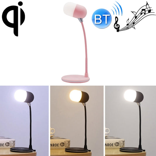 L4 Multifunctional Wireless Charging LED Desk Lamp with Bluetooth 5.0 Speaker(Pink) - Desk Lamps by buy2fix | Online Shopping UK | buy2fix