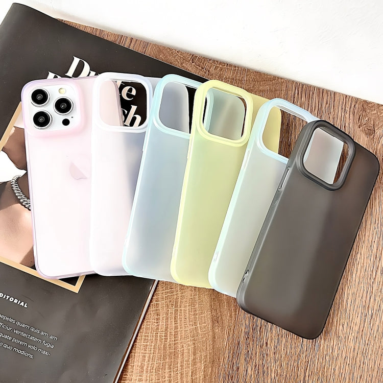 For iPhone 16 Frosted Translucent TPU Full Coverage Phone Case(Yellow) - iPhone 16 Cases by buy2fix | Online Shopping UK | buy2fix