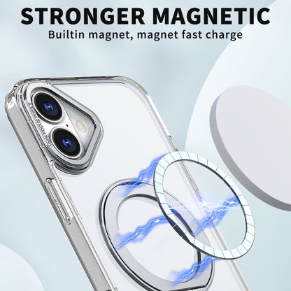 For iPhone 16 Plus Wing Series MagSafe Magnetic Ring Holder Phone Case(Transparent) - iPhone 16 Plus Cases by buy2fix | Online Shopping UK | buy2fix