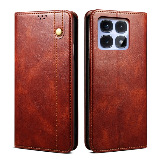 For Redmi K70 Ultra 5G Oil Wax Crazy Horse Texture Leather Phone Case(Brown) - Xiaomi Cases by buy2fix | Online Shopping UK | buy2fix