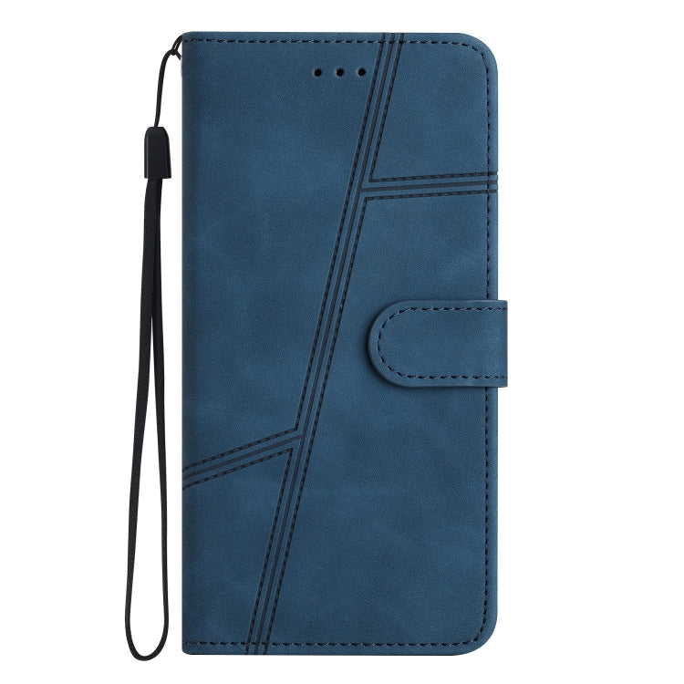 For iPhone 16 Skin-feel Stitching Leather Phone Case(Blue) - iPhone 16 Cases by buy2fix | Online Shopping UK | buy2fix