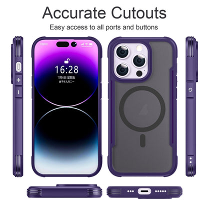 For iPhone 16 Pro Skin Feel Frosted MagSafe Magnetic PC Hybrid TPU Phone Case(Purple) - iPhone 16 Pro Cases by buy2fix | Online Shopping UK | buy2fix