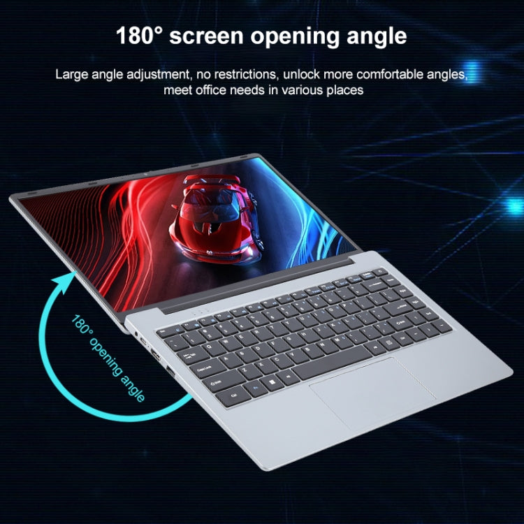 14 inch Windows 11 Laptop, 8GB+128GB, Gen 4th Intel Core i7 CPU, 180 Degree Rotation Axis(Silver) - Others by buy2fix | Online Shopping UK | buy2fix