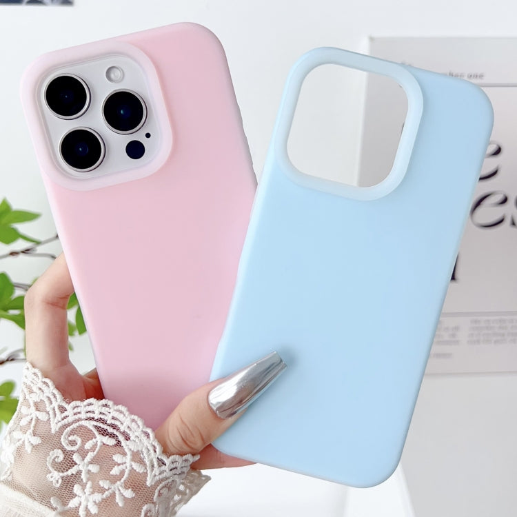 For iPhone 16 PC Hybrid Liquid Silicone Jelly Phone Case(Light Blue) - iPhone 16 Cases by buy2fix | Online Shopping UK | buy2fix