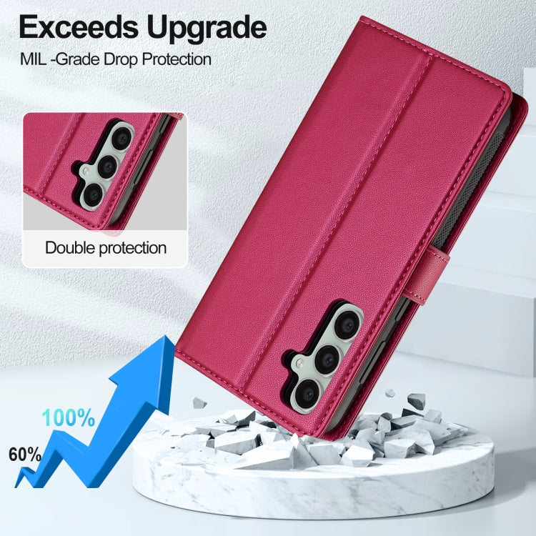 For Samsung Galaxy A15 4G / A15 5G LC.IMEEKE L2 Series Detachable Magsafe PU Phone Case with Lanyard(Red) - Galaxy Phone Cases by LC.IMEEKE | Online Shopping UK | buy2fix