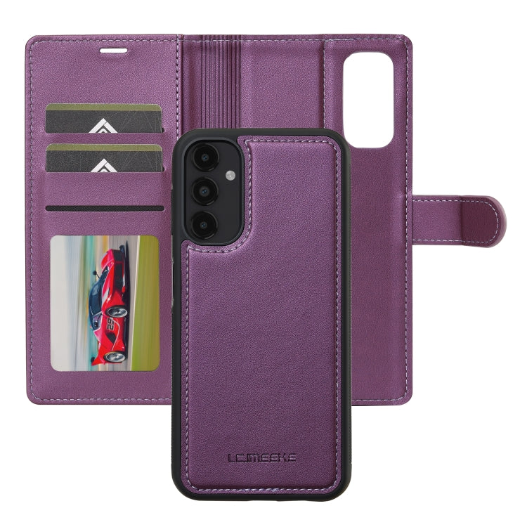 For Samsung Galaxy A14 4G / A14 5G LC.IMEEKE L2 Series Detachable Magsafe PU Phone Case with Lanyard(Purple) - Galaxy Phone Cases by LC.IMEEKE | Online Shopping UK | buy2fix