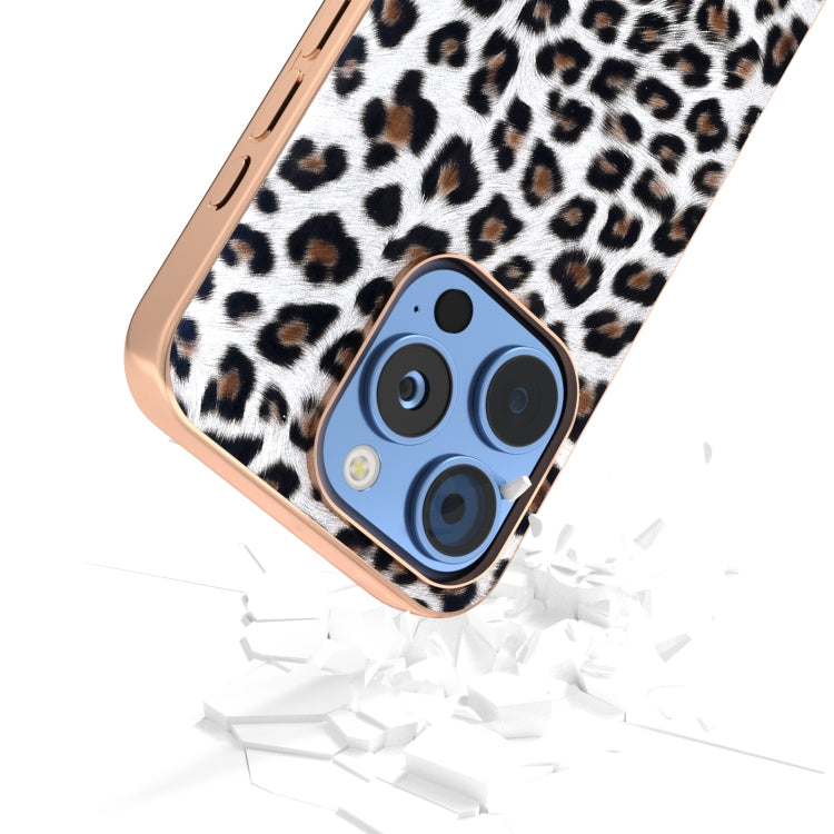 For iPhone 16 Pro Max Nano Plating Leopard Print Phone Case(Silver) - iPhone 16 Pro Max Cases by buy2fix | Online Shopping UK | buy2fix