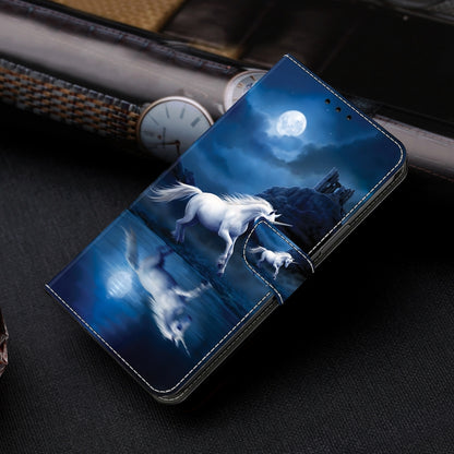 For iPhone 16 Pro Crystal Painted Leather Phone case(White Horse) - iPhone 16 Pro Cases by buy2fix | Online Shopping UK | buy2fix