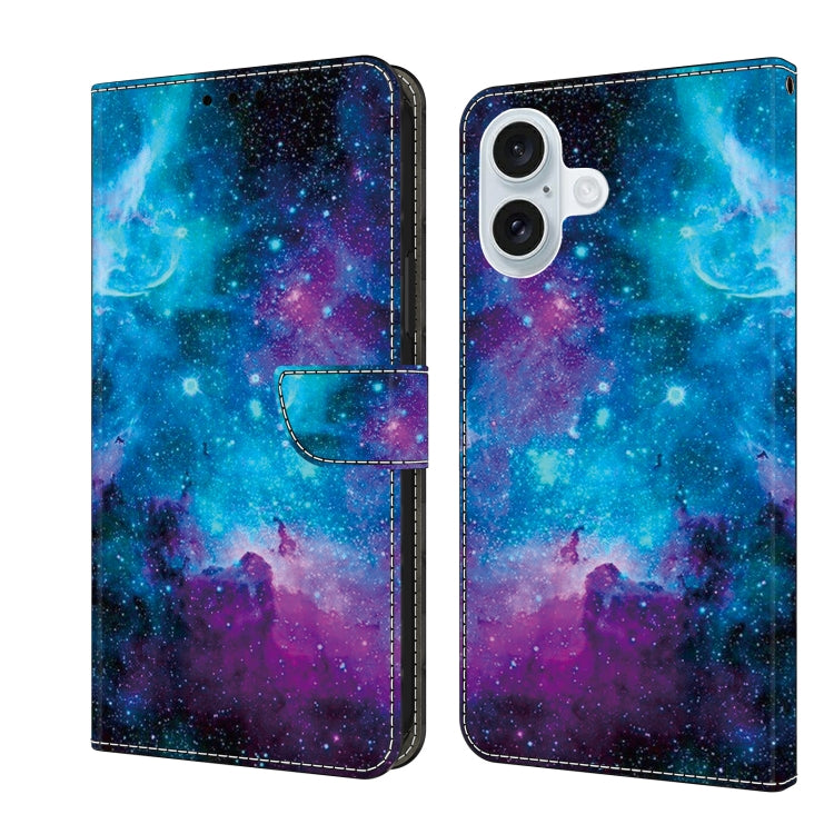 For iPhone 16 Crystal Painted Leather Phone case(Starry Sky) - iPhone 16 Cases by buy2fix | Online Shopping UK | buy2fix