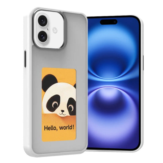 For iPhone 16 Plus Four-Color E-ink Screen NFC DIY Phone Case(White) - iPhone 16 Plus Cases by buy2fix | Online Shopping UK | buy2fix