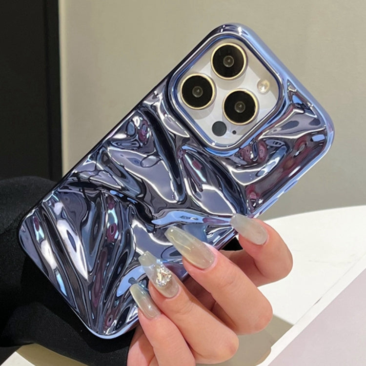 For iPhone 16 Plus Water Ripple Electroplating Paint TPU Phone Case(Dark Blue) - iPhone 16 Plus Cases by buy2fix | Online Shopping UK | buy2fix