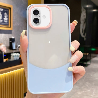 For iPhone 16 Plus Dual Color Stitching PC Hybrid TPU Phone Protective Case(Blue) - iPhone 16 Plus Cases by buy2fix | Online Shopping UK | buy2fix