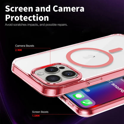 For iPhone 16 Pro Max Ice Color Magnetic Series Magsafe Magnetic PC Hybrid TPU Phone Case(Pink) - iPhone 16 Pro Max Cases by buy2fix | Online Shopping UK | buy2fix