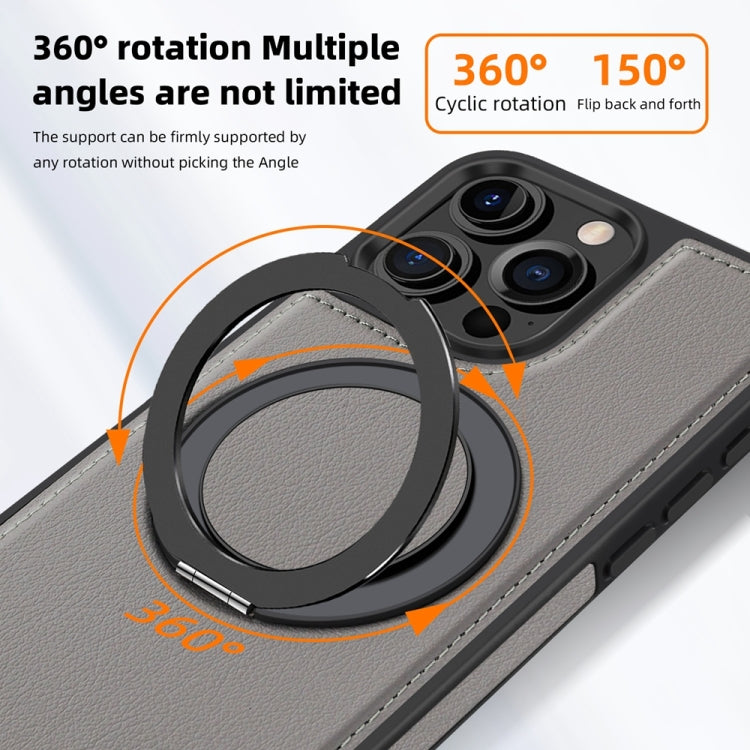 For iPhone 16 Pro Max Yashi 360 Degree Rotating MagSafe Holder Phone Case(Grey) - iPhone 16 Pro Max Cases by buy2fix | Online Shopping UK | buy2fix