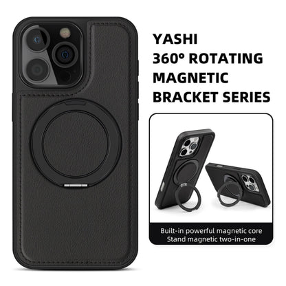 For iPhone 16 Plus Yashi 360 Degree Rotating MagSafe Holder Phone Case(Black) - iPhone 16 Plus Cases by buy2fix | Online Shopping UK | buy2fix