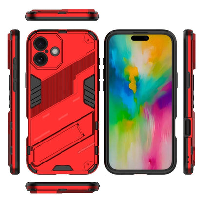 For iPhone 16 Plus Punk Armor 2 in 1 PC + TPU Phone Case with Holder(Red) - iPhone 16 Plus Cases by buy2fix | Online Shopping UK | buy2fix