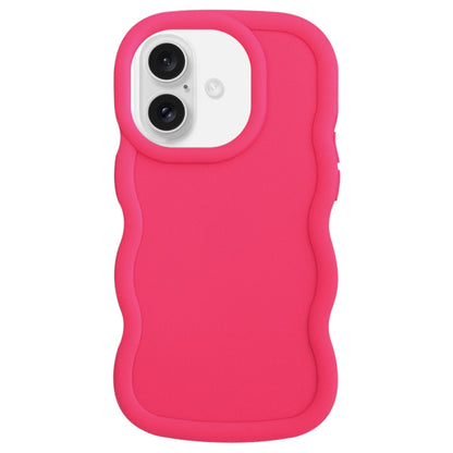 For iPhone 16 Big Wave Puff Shape TPU Phone Case(Rose Red) - iPhone 16 Cases by buy2fix | Online Shopping UK | buy2fix