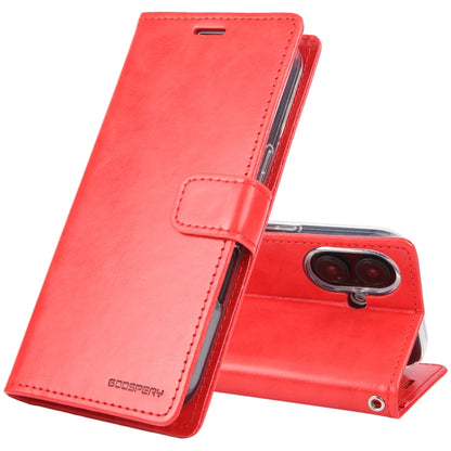 For iPhone 16 GOOSPERY BLUE MOON Crazy Horse Texture Leather Phone Case(Red) - iPhone 16 Cases by GOOSPERY | Online Shopping UK | buy2fix