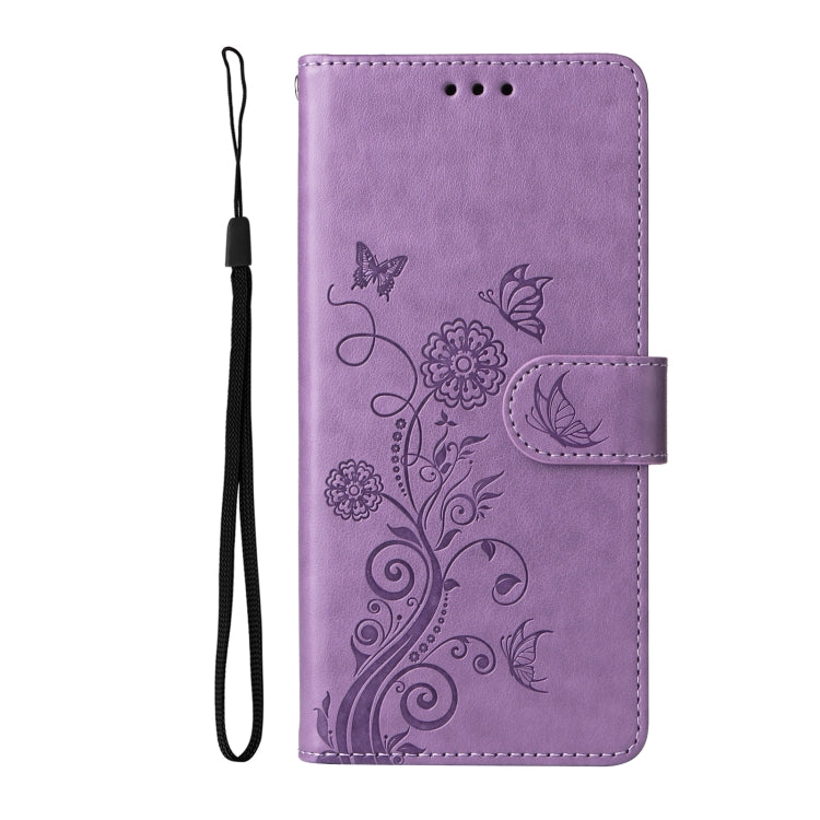 For Redmi K70 Ultra Embossed Butterfly Flowers Leather Phone Case(Purple) - Xiaomi Cases by buy2fix | Online Shopping UK | buy2fix