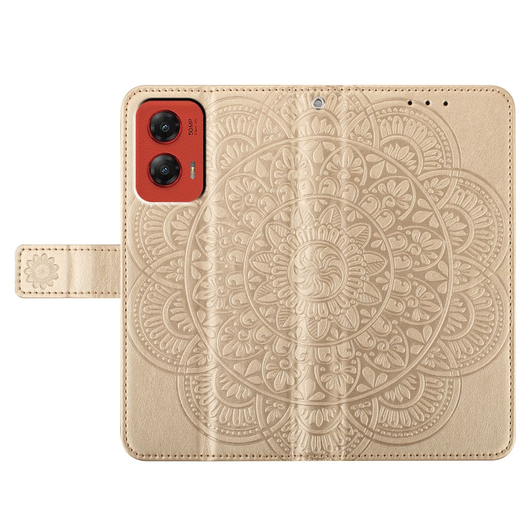 For Motorola Moto G Stylus 5G 2024 Flower Embossed Leather Phone Case(Gold) - Motorola Cases by buy2fix | Online Shopping UK | buy2fix