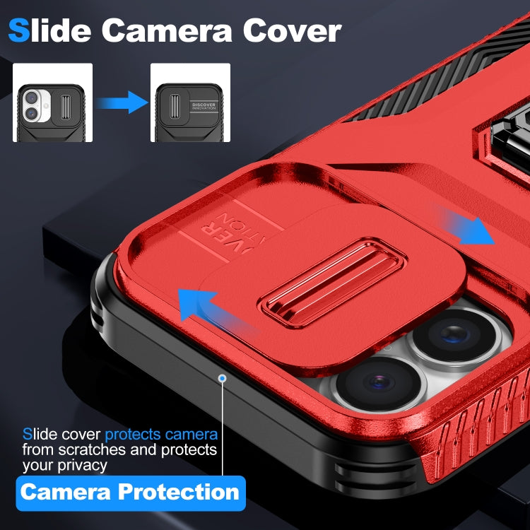 For iPhone 16 Sliding Camshield Holder Phone Case(Red) - iPhone 16 Cases by buy2fix | Online Shopping UK | buy2fix